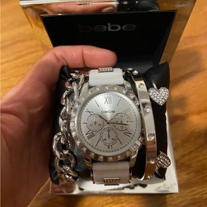 Bebe 4-piece Watch and Bracelet Set